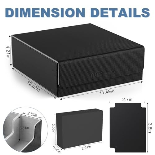 Trading Card Storage Box 4 Row Large Capacity 2400 Cards Magnetic Closure Divide
