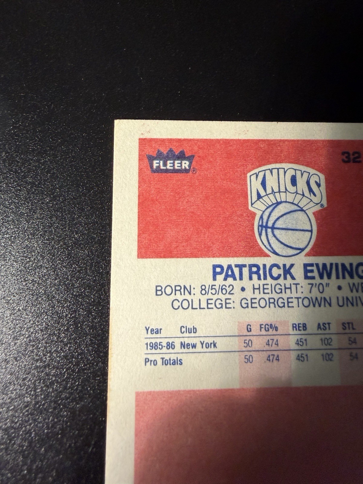 1986-87 Fleer – Patrick Ewing #32 (RC)