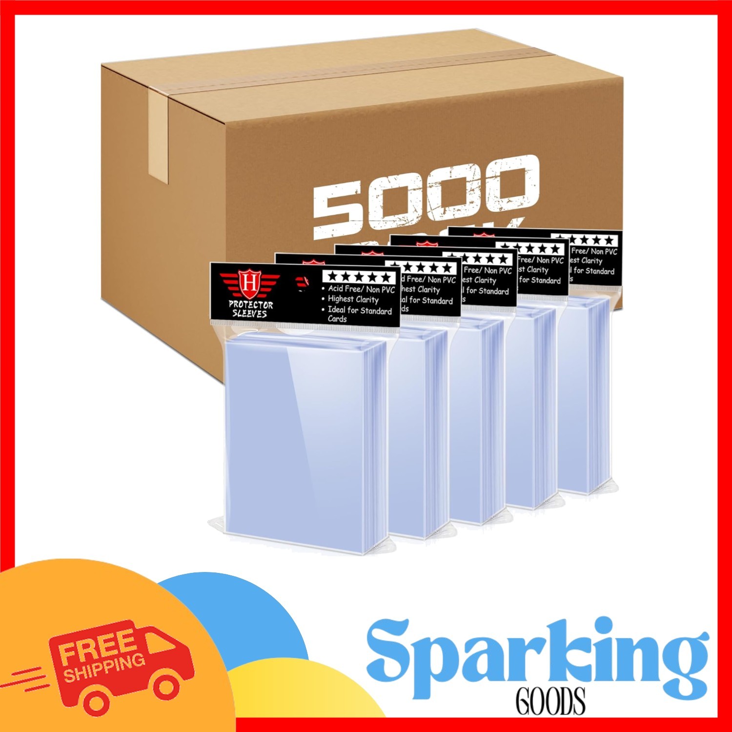 Ultimate 5000 Count Trading Card Sleeves – Preserve and Display Your Cards