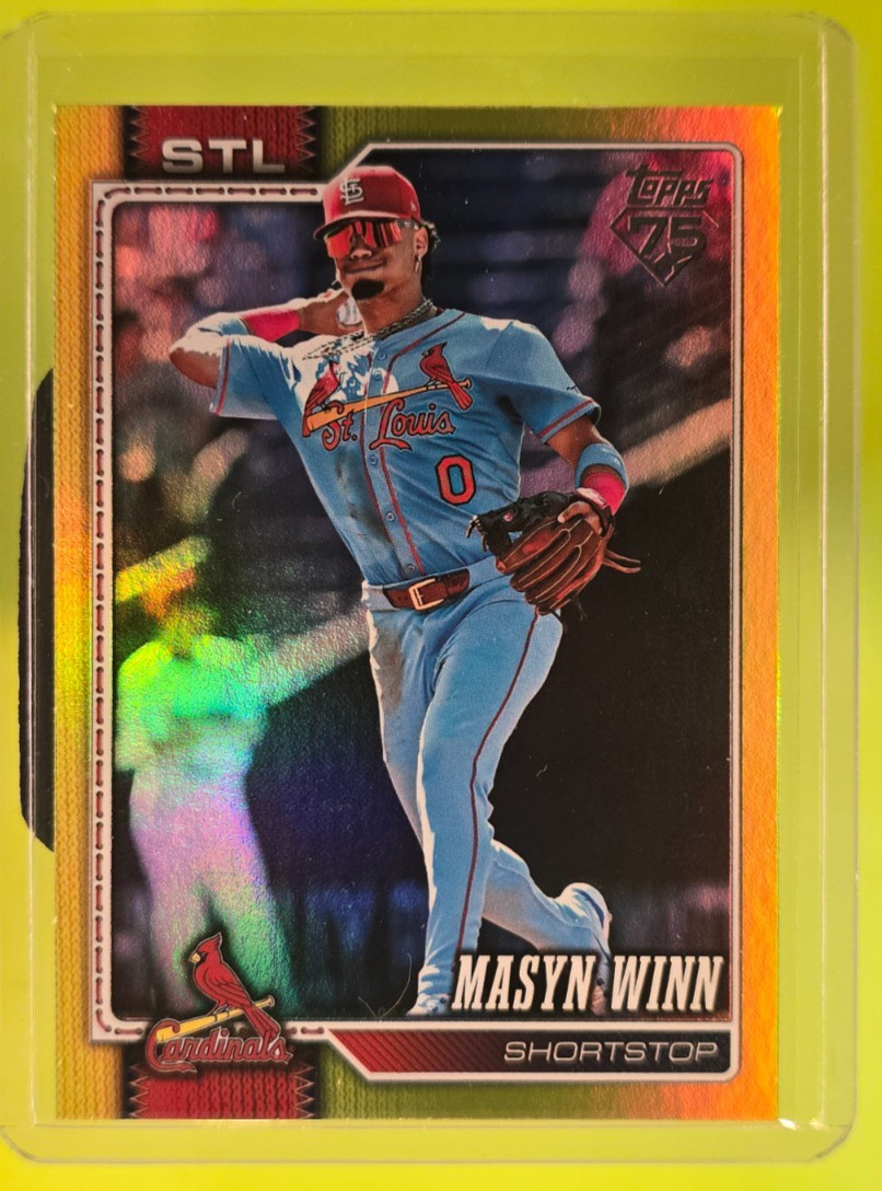 2026 Topps Series 2 Masyn Winn 526 Yellow Rainbow Foil 42/399