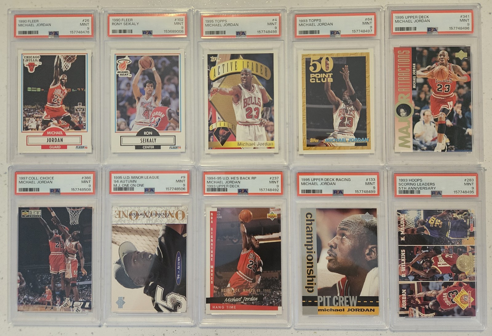 Lot of (10) Michael Jordan PSA 9 Graded Cards All Different 1990-1997 Mint #1