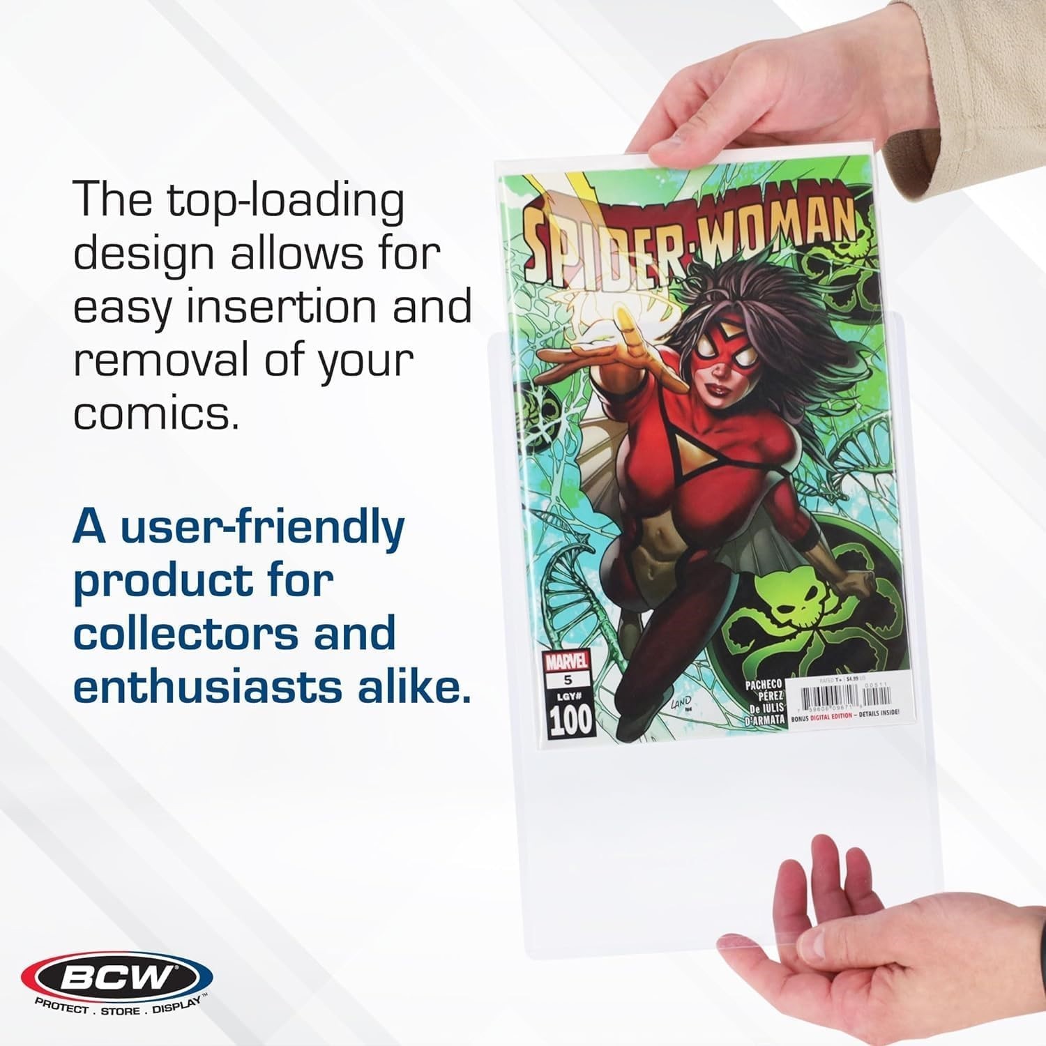 10 BCW Topload Holders For Current Comic Book 7×10 3/4 Long Term Safe Rigid PVC