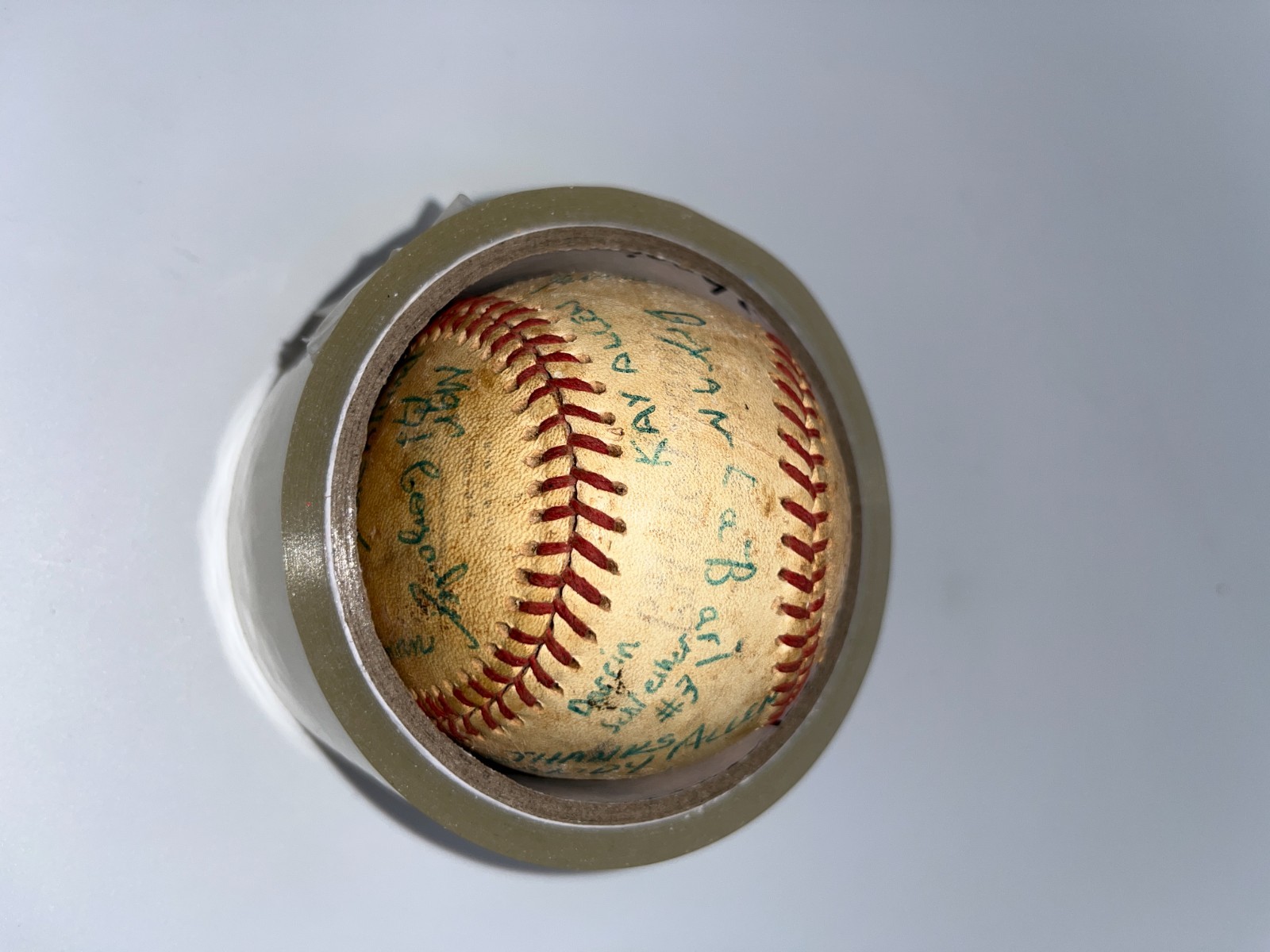Vintage Era Unknown Team Players Signed Baseball Ball
