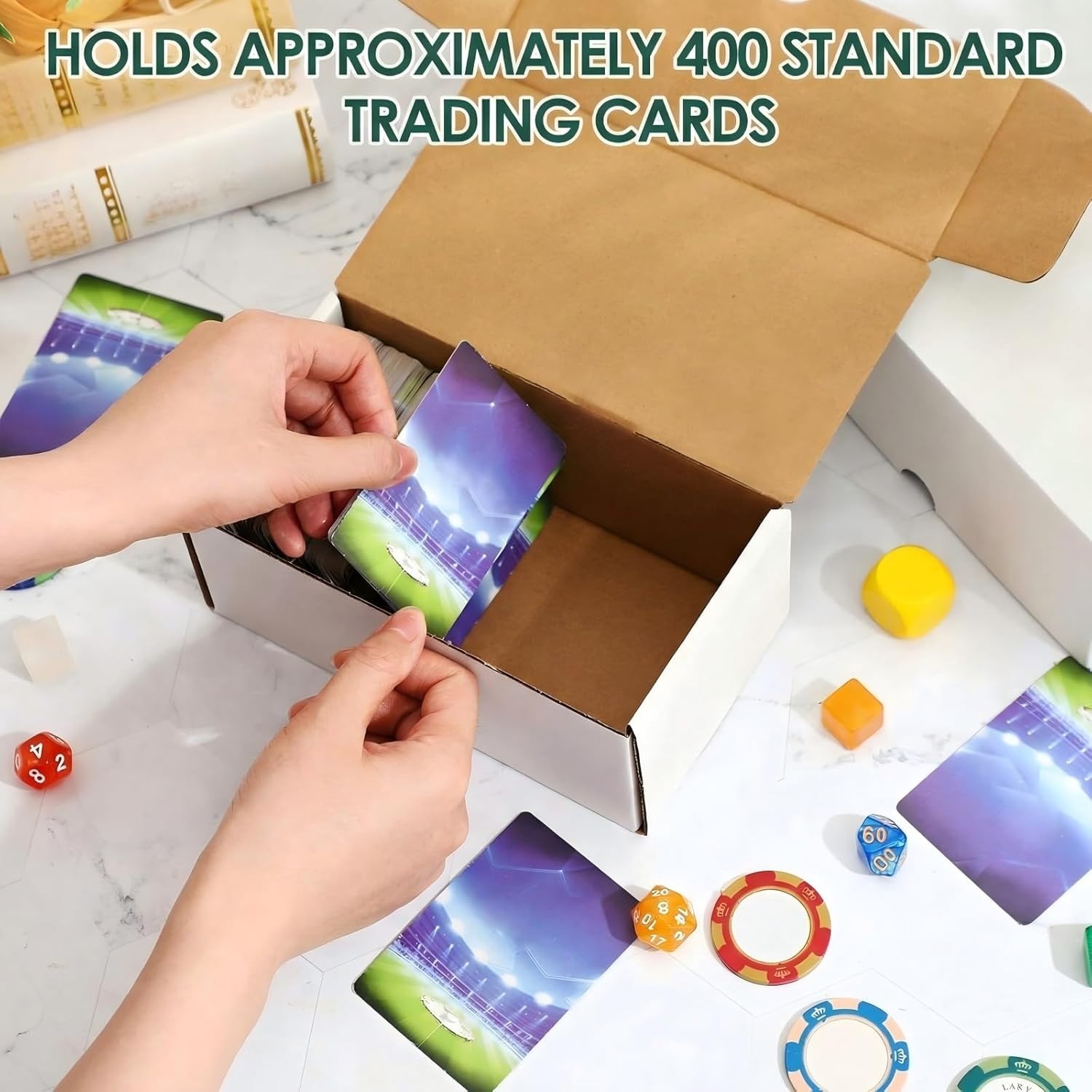 100 Pack 400-Count Trading Card Storage Boxes White Cardboard Holders