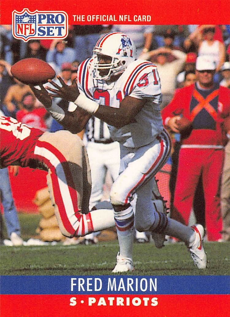 Fred Marion 1990 Pro Set 204b New England Patriots Football Card
