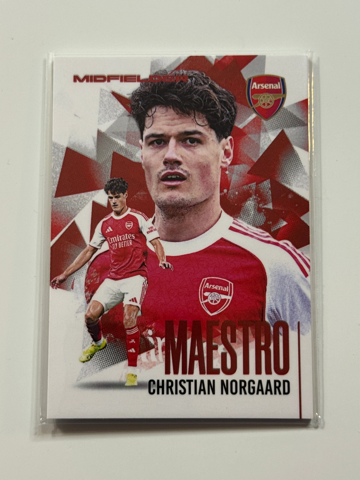 2025-26 Futera Club FX Arsenal Maestro Red #15 Christian Norgaard 09/09