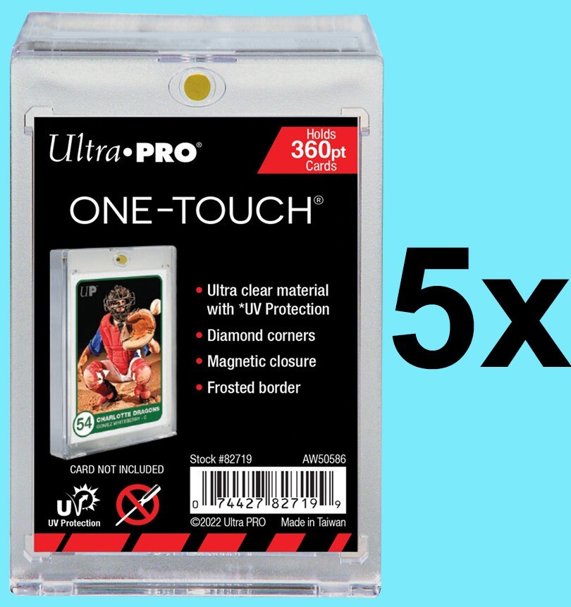 5 Ultra Pro 360pt ONE TOUCH UV Safe Magnetic Card Holder Storage Case Sports