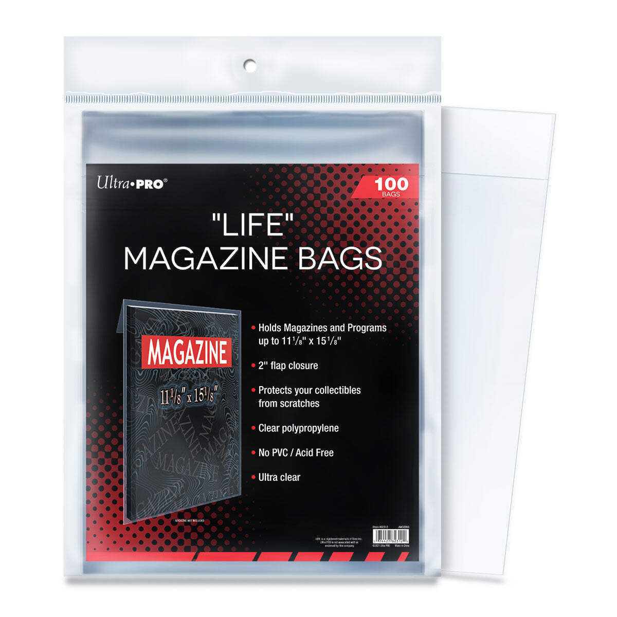 100 Ct Life Magazine Size Bags High Quality Ultra Clear Holder Storage Sleeves