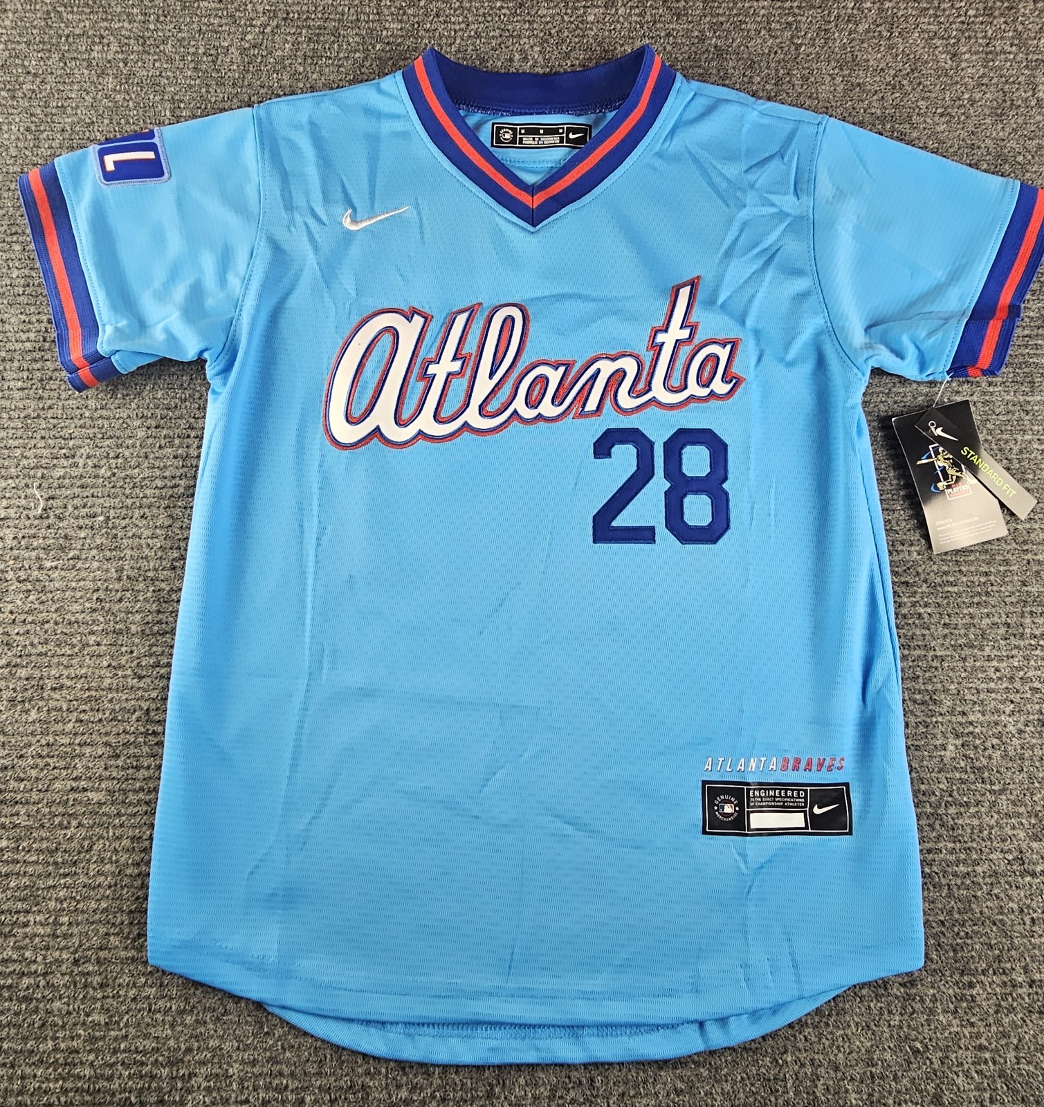 Youth Medium matt olson Atlanta Braves city connect blue jersey new Stitched