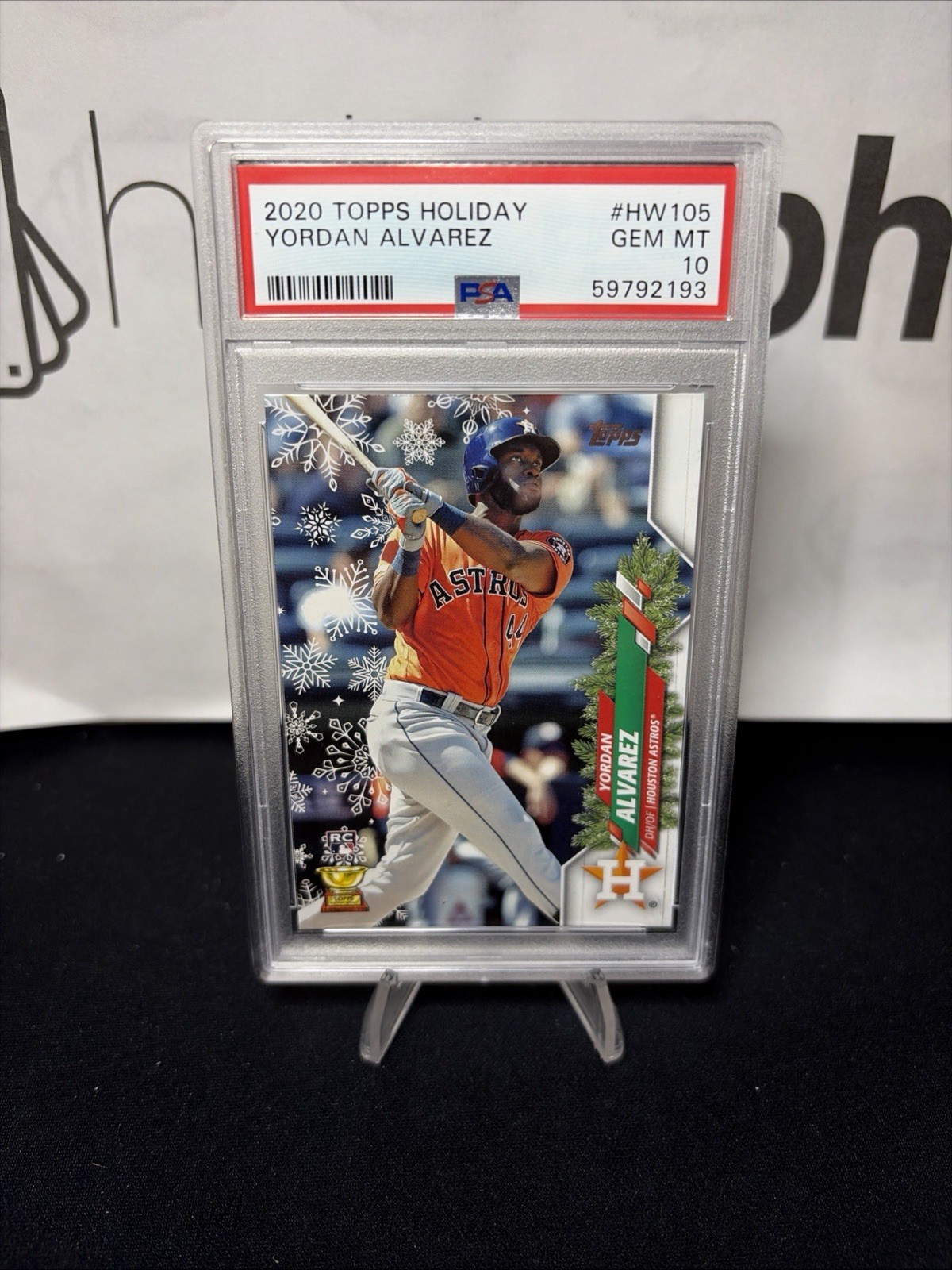 Yordan Alvarez 2020 Topps Holiday HW105 Rookie RC PSA 10 GEM MINT Houston Astros