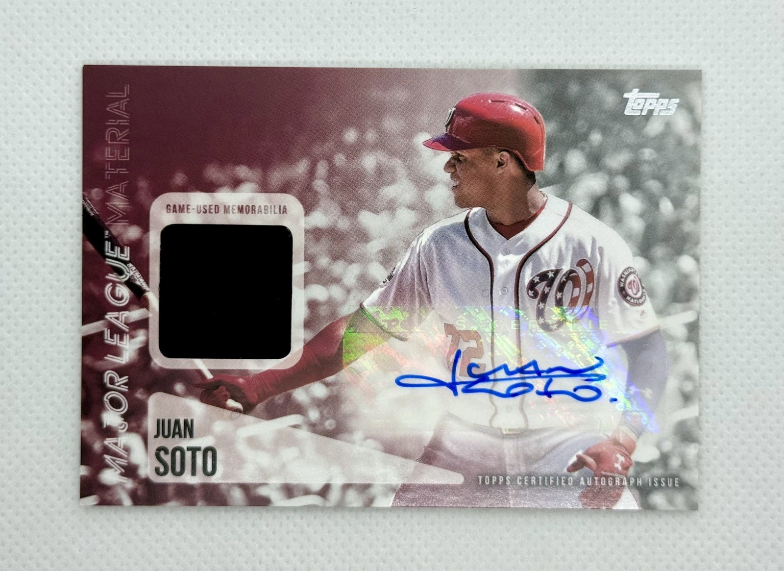 2019 Topps Major League Material Auto Relics 05/30 Juan Soto #MLAR-JS Auto
