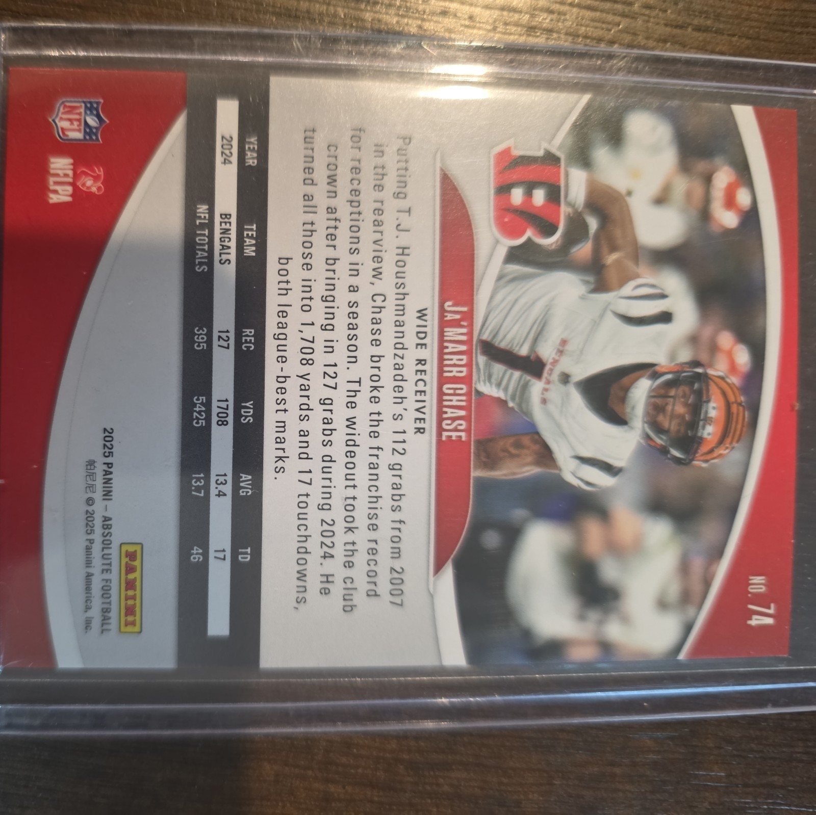 2025 Panini Absolute – Ja’Marr Chase #74 Purple Rain /190