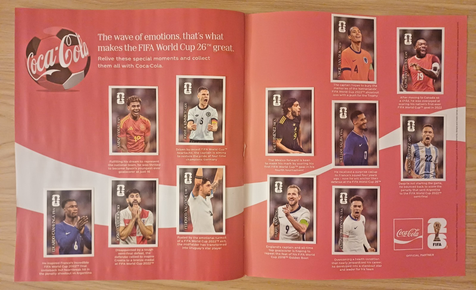 COCA COLA WORLD CUP 2026 PANINI STICKERS LAST PAGE VARIOUS SELECTION (NOT STUCK)