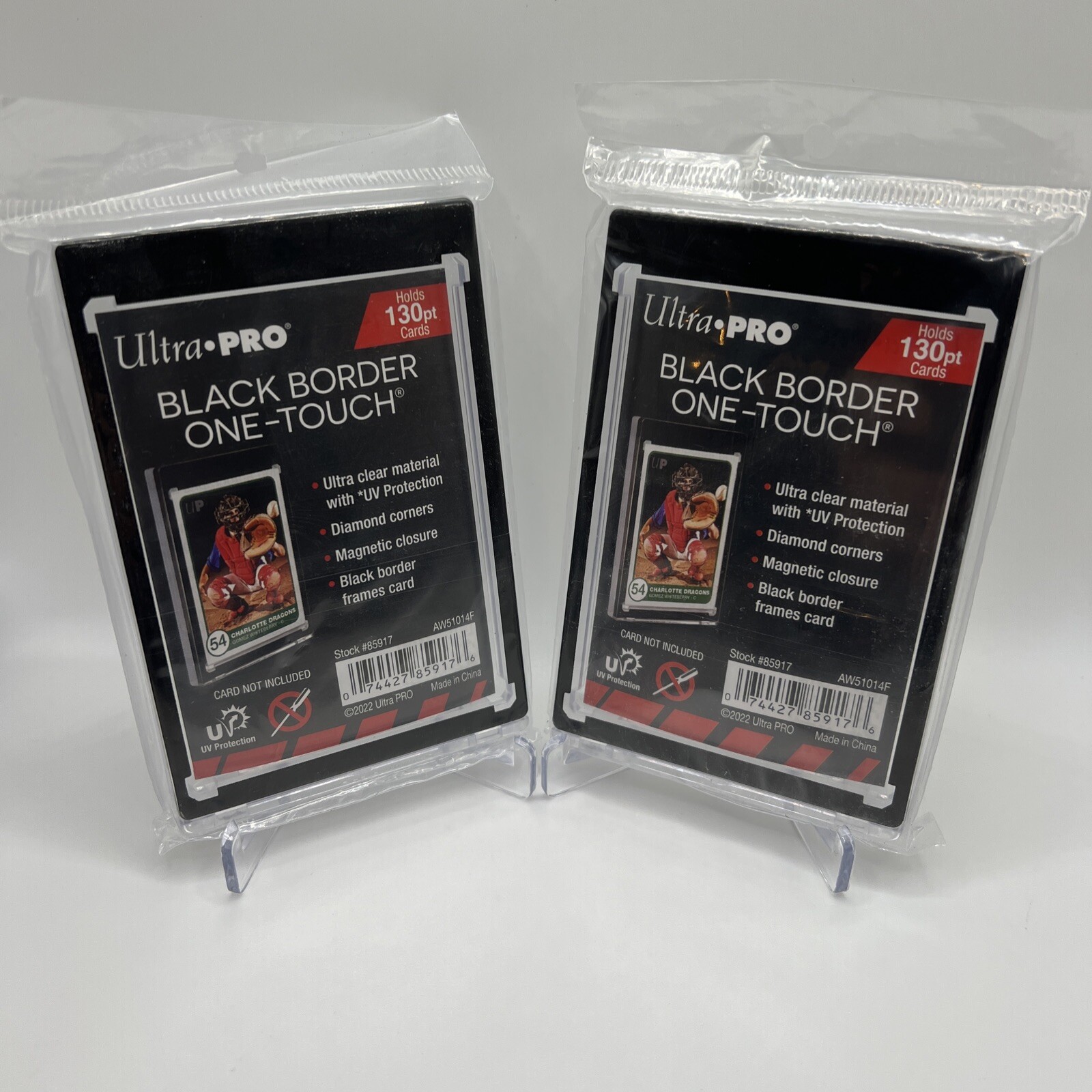 Ultra Pro One-Touch Magnetic Card Holder BLACK BORDER 130pt Point, LOT of 2