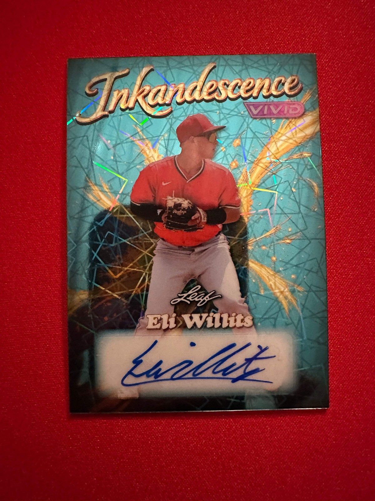 Eli Willits 2026 Leaf Vivid Inkadescence Blue Lazer AUTO /25 Nationals #1 Pick