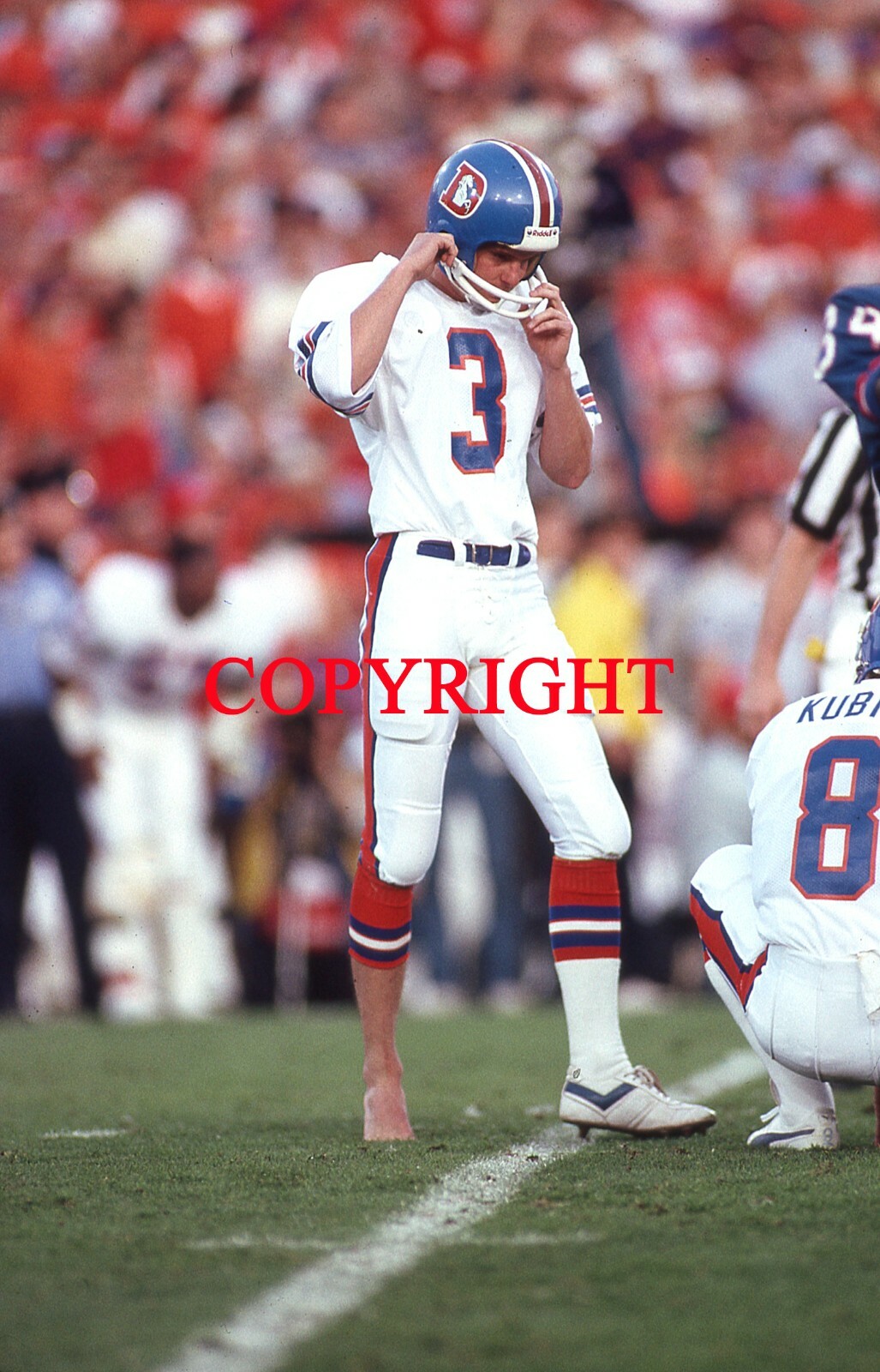 RICH KARLIS – DENVER BRONCOS – SBXXI – Vintage 35mm Football Slide 4.2a
