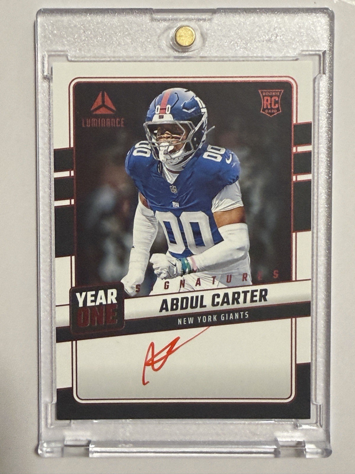 2025 Panini Luminance – Year One Rookie Auto Abdul Carter Red Ink Hard Signed
