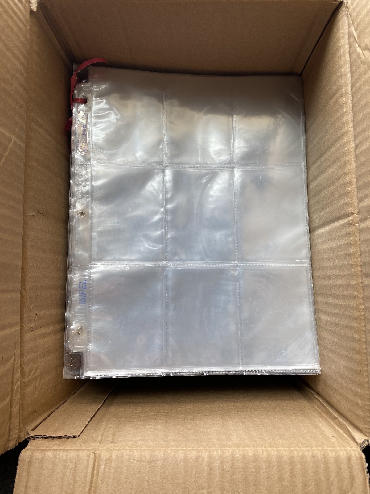 Box of 400 Used 9 Pocket Trading Card Album Pages