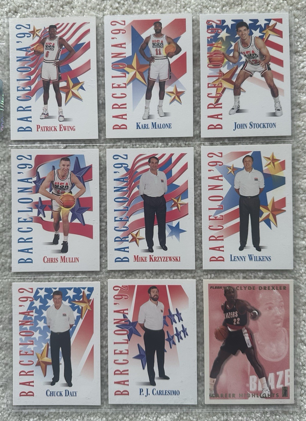 1992 Skybox Michael Jordan “ Dream Team” 17 Card Olympics Set + Drexler Bonus