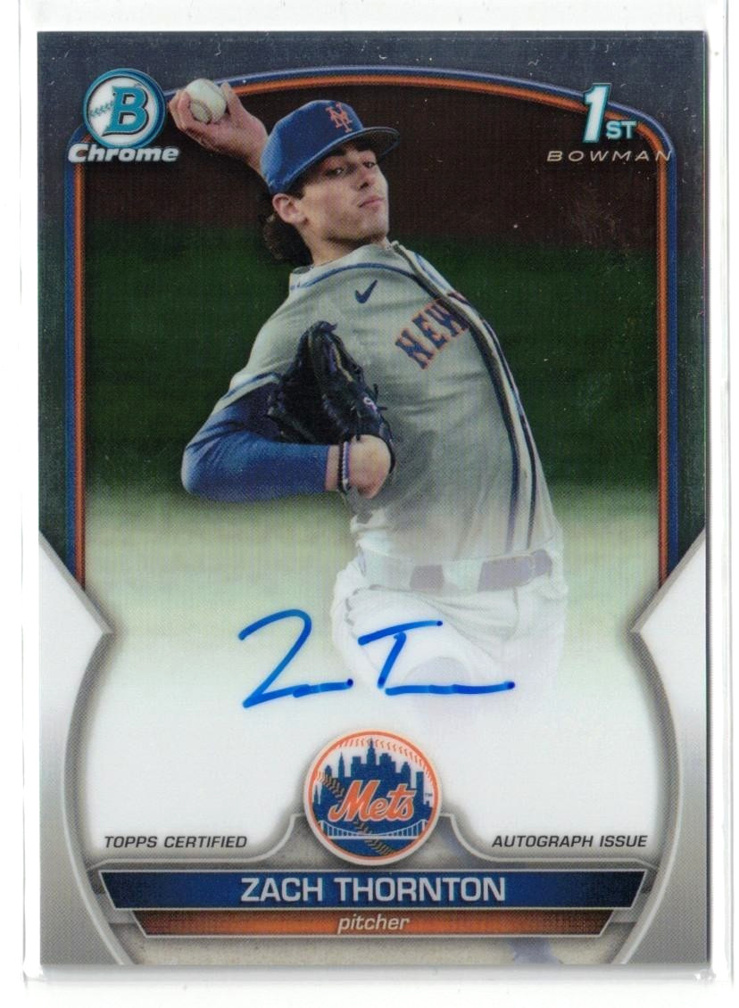2023 1st Bowman Draft RC AUTO Zach Thornton #CDA-ZT! Mets! Rookie! Autograph!