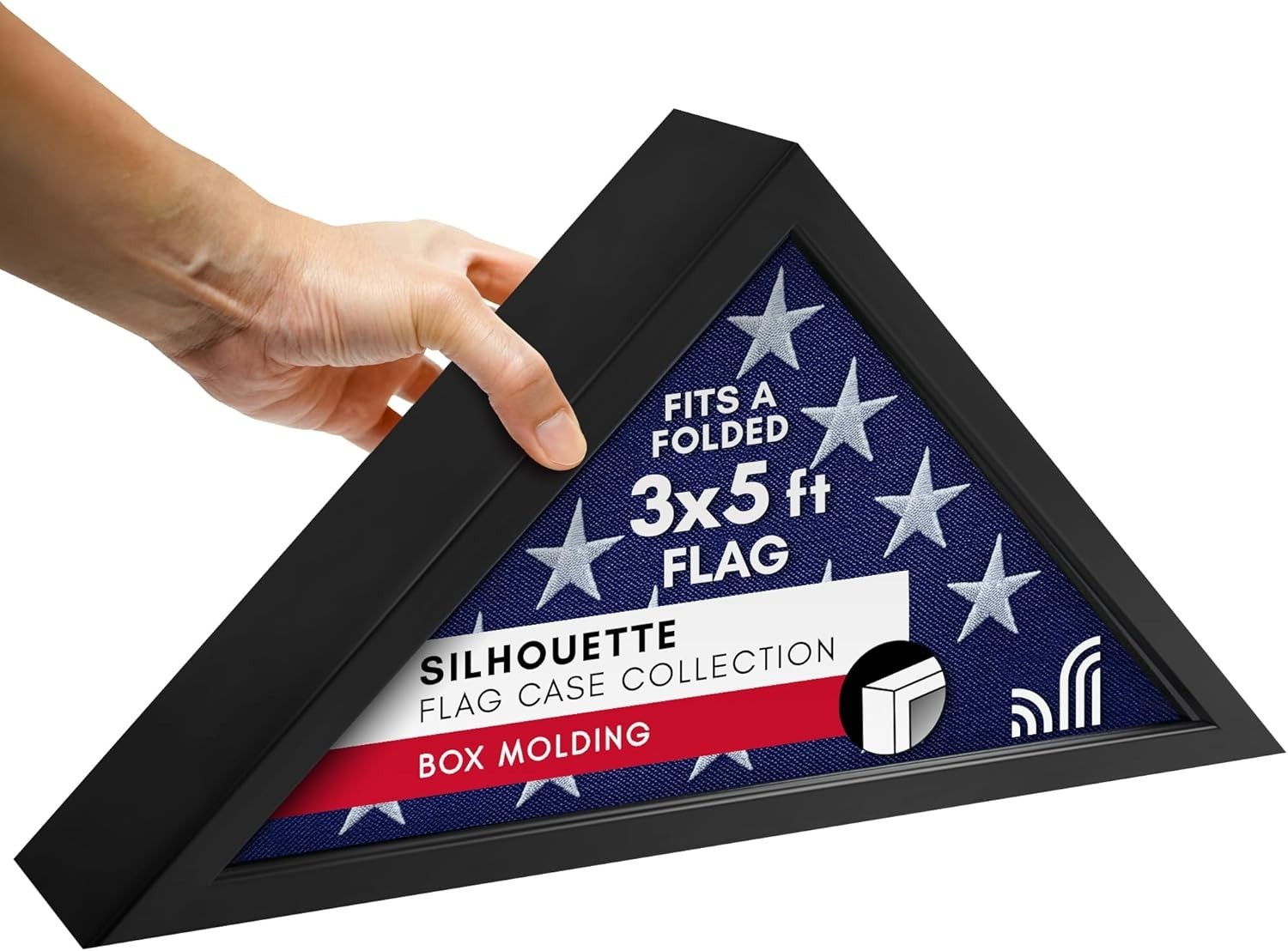 Small Triangular Flag Case – Fits 3×5′ Ceremonial Flags, Wall or Tabletop Mount