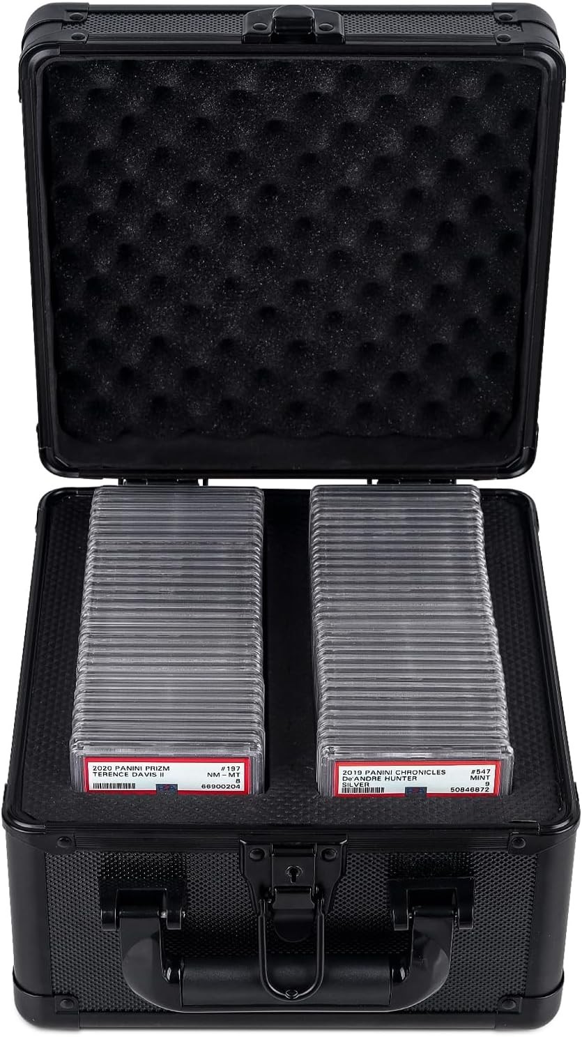 Large Capacity Graded Card Holder – Fits 60+ Slabs, Multi-Card Compatibility