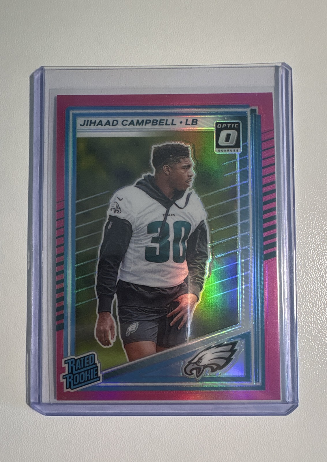 2025 Panini Donruss Rated Rookie Jihaad Campbell #343 Optic Preview Pink Prizm