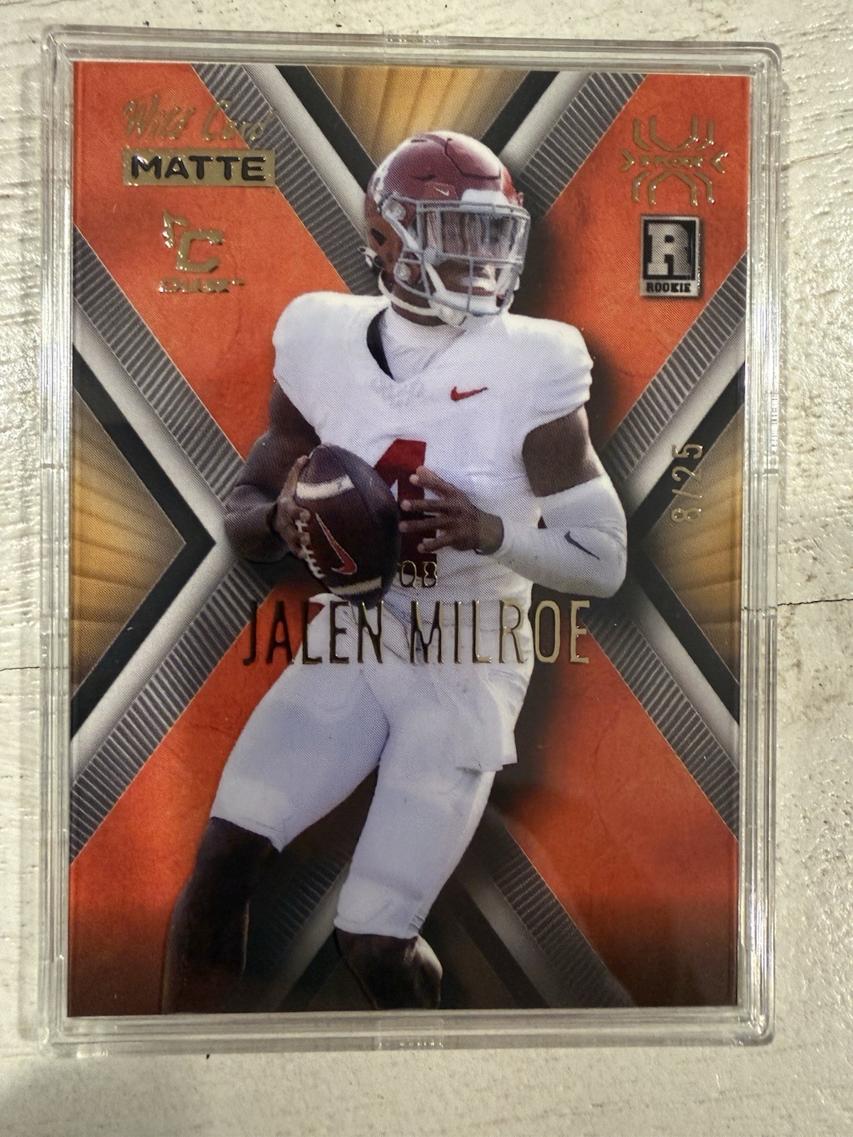 2025 Wild Card Matte Jalen Milroe RC Rookie 8/25 Gold SP X-Plode Ala🔥 Low # QB