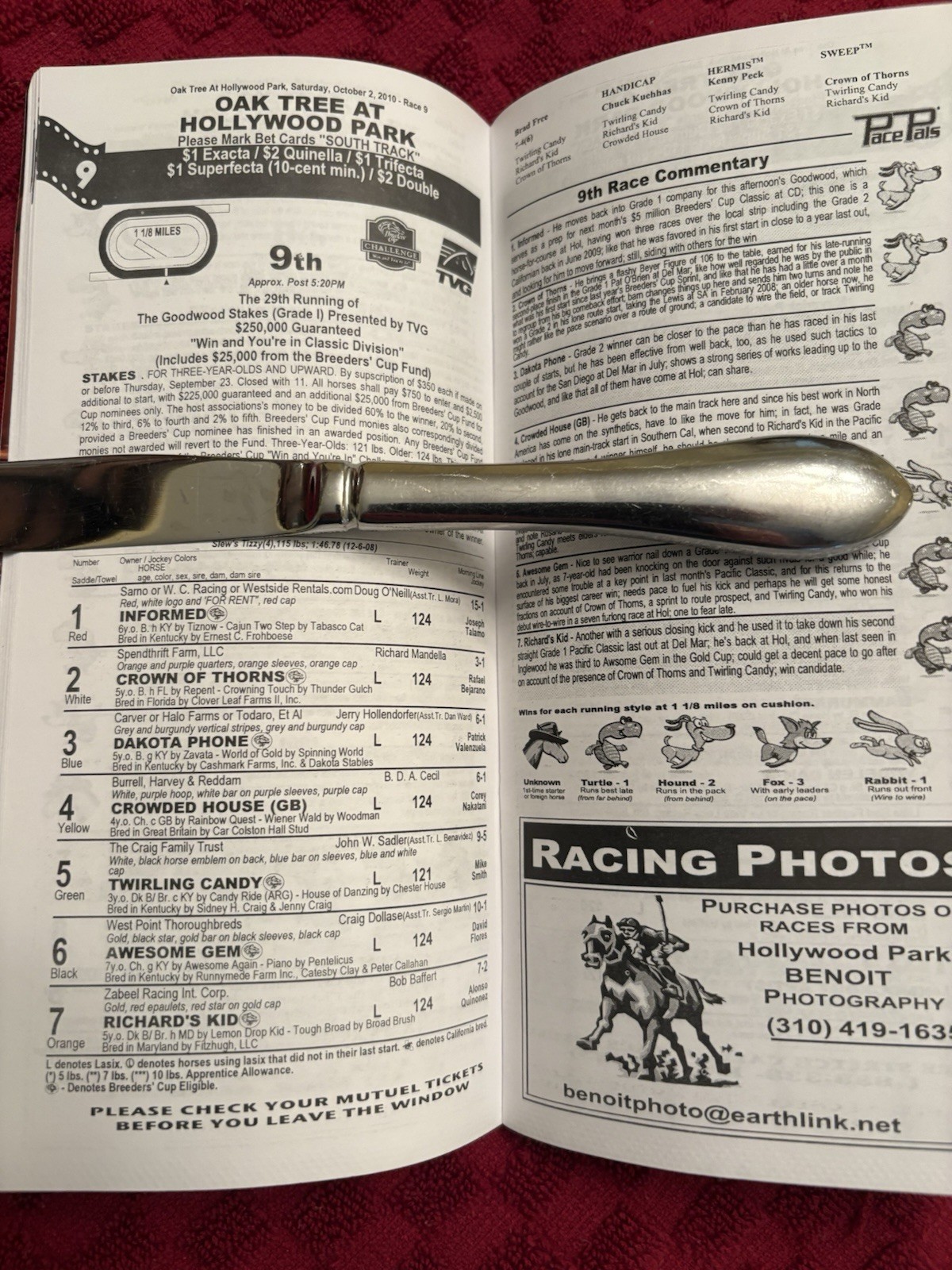 2010 LADY’S SECRET STAKES PROGRAM—ZENYATTA (HOF)—GEM MINT—VERY HARD TO FIND