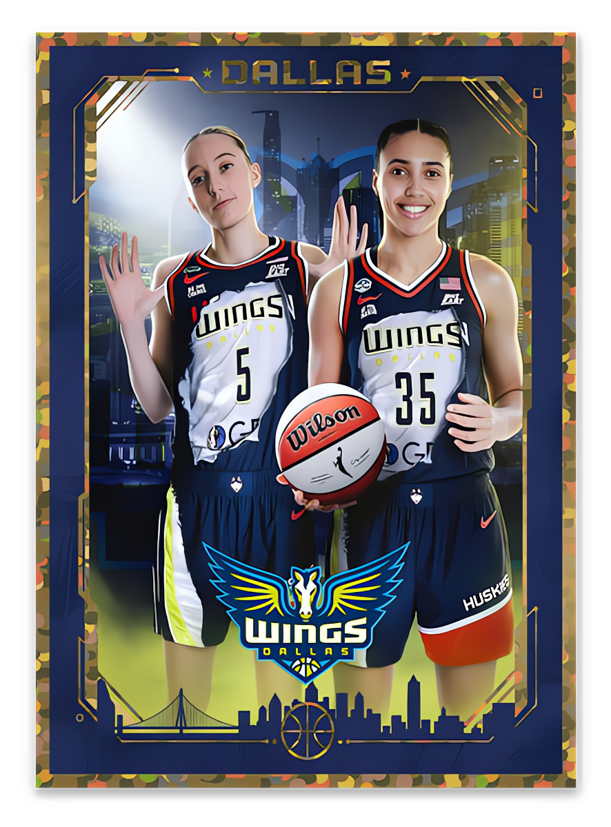 PAIGE BUECKERS X AZZI FUDD DALLAS UCONN WNBA GOLD FOIL Rookie RC Custom Sticker