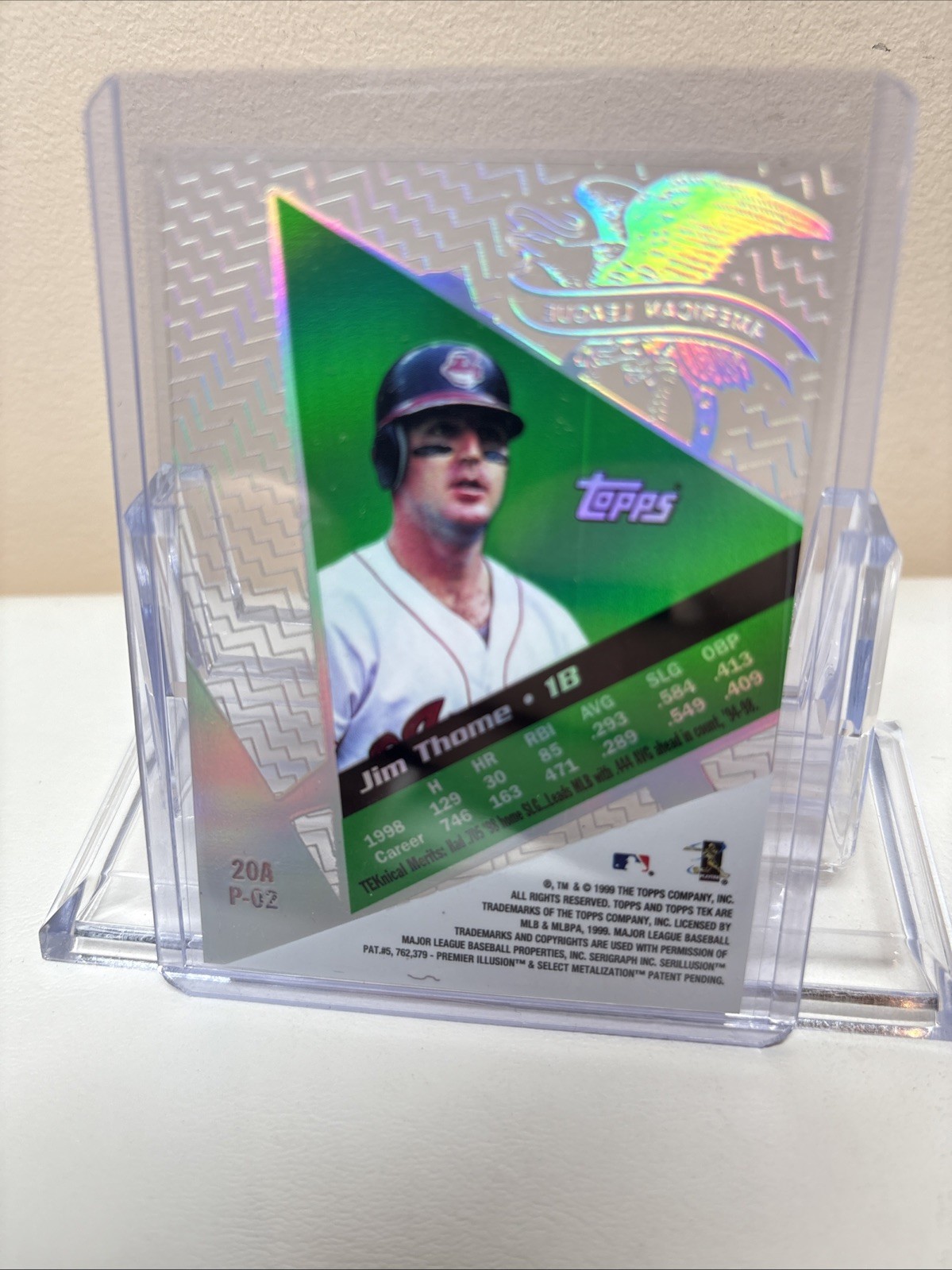 1999 Topps Tek Jim Thome #20A Pattern 02 – Cleveland Indians