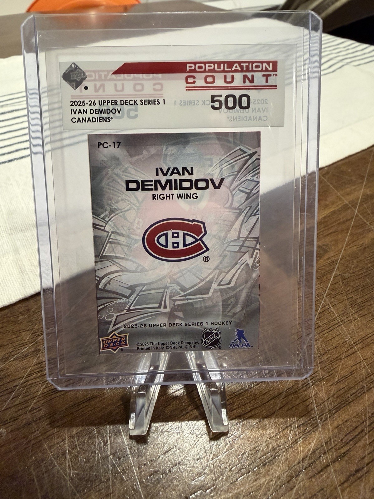 2025-26 Upper Deck Series 1 – Population Count Ivan Demidov #PC-17 500 /500 (RC)