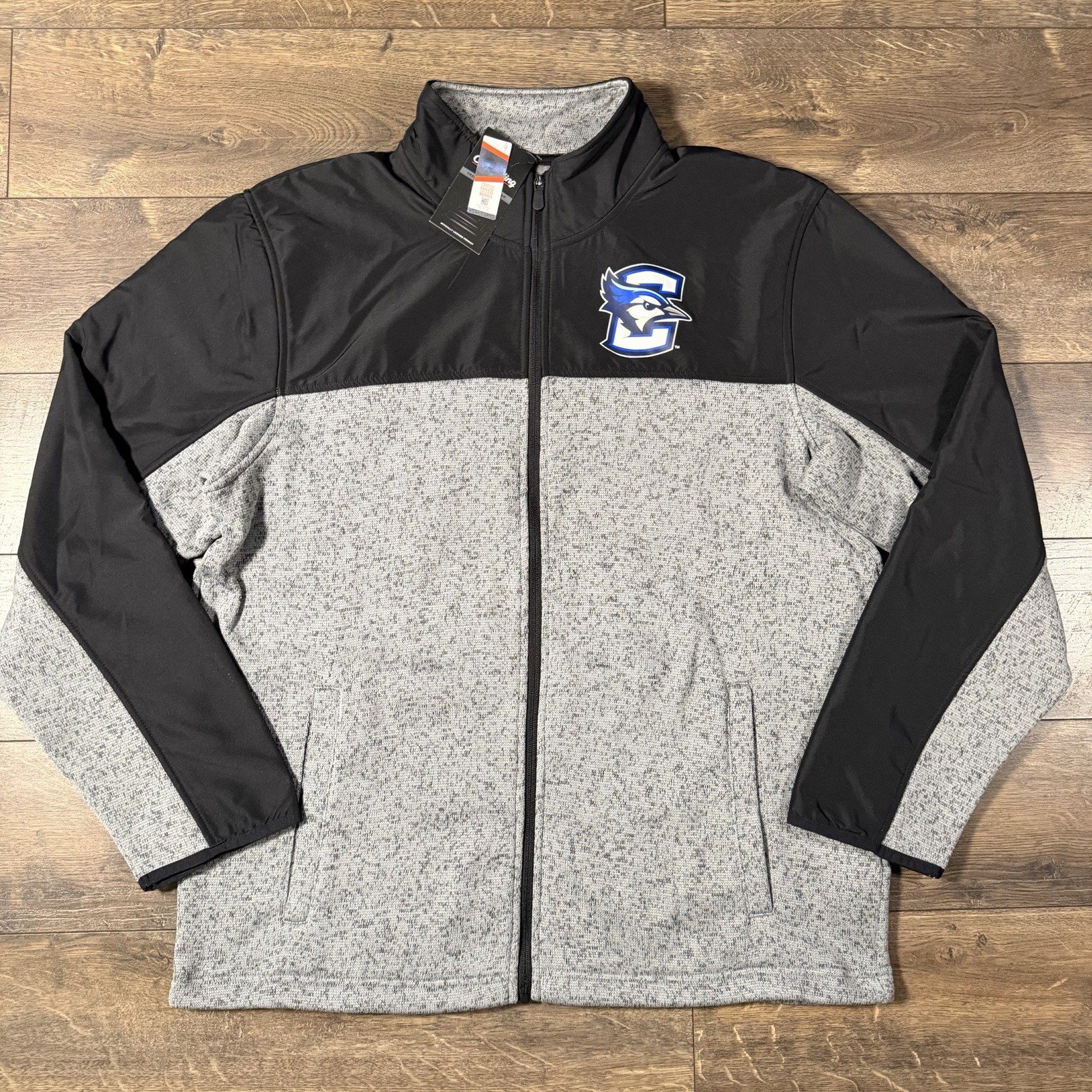 Creighton Bluejays Men’s Full Zip Jacket 2XL 2TG 2EG Black Gray NCAA Fanatics