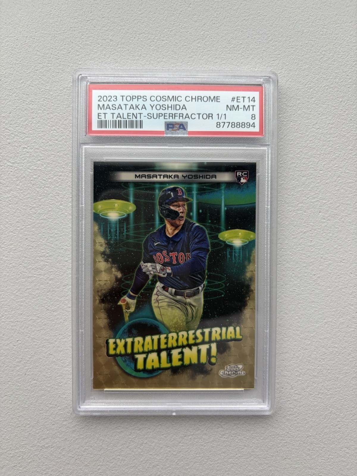 2023 TOPPS COSMIC CHROME MASATAKA YOSHIDA ET SUPERFRACTOR 1/1 PSA 8 ROOKIE SP