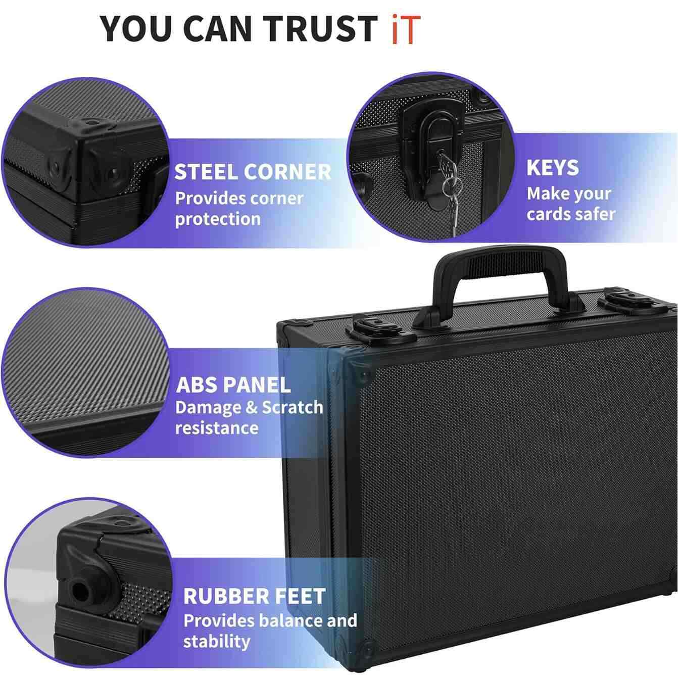 6 – Slots Graded Card Case Storage Box for 130+ 35pt Magnetic Card Holders