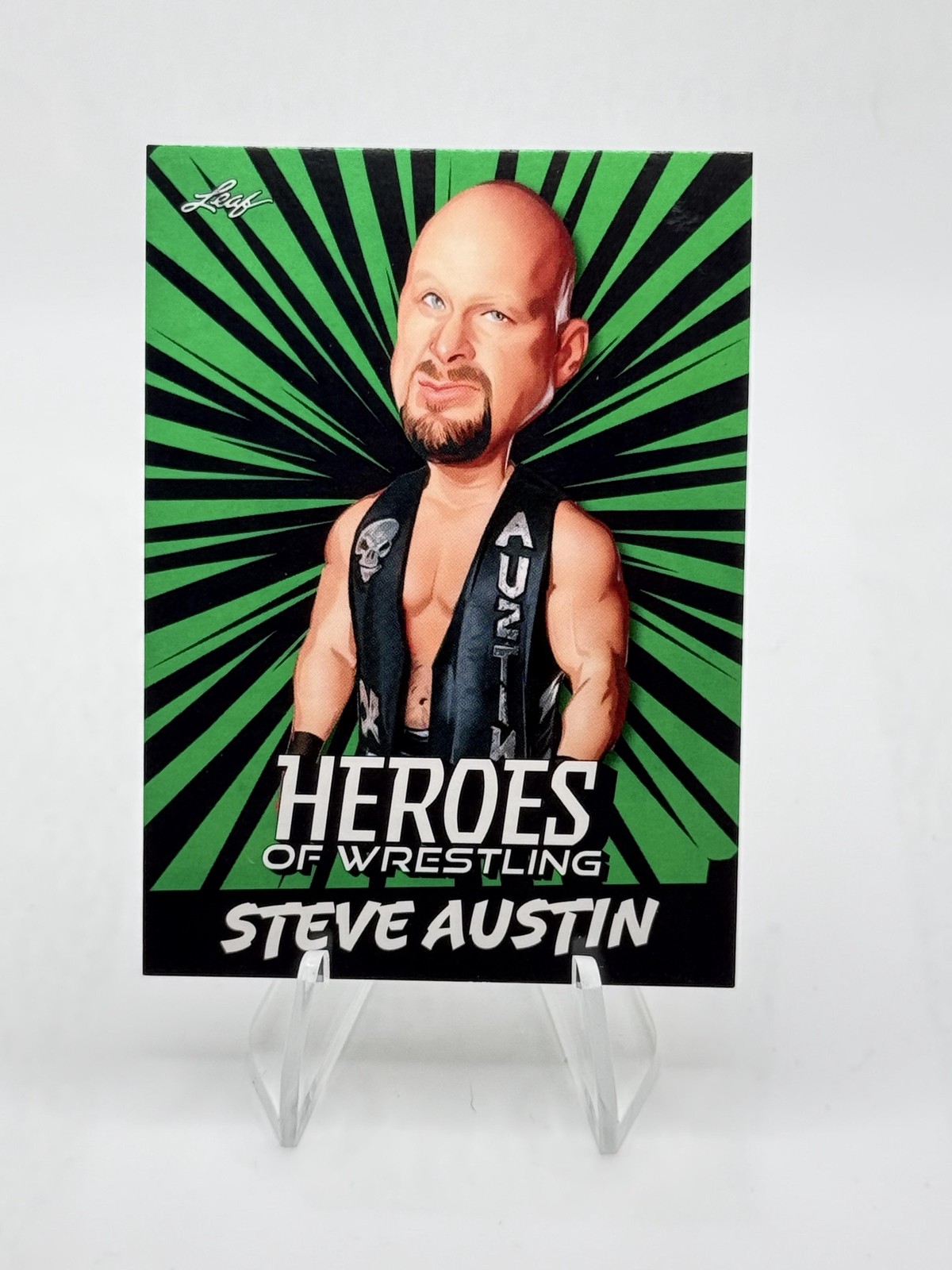 2023 Leaf Heroes of Wrestling Stone Cold Steve Austin WWE #B-9 Green Variation