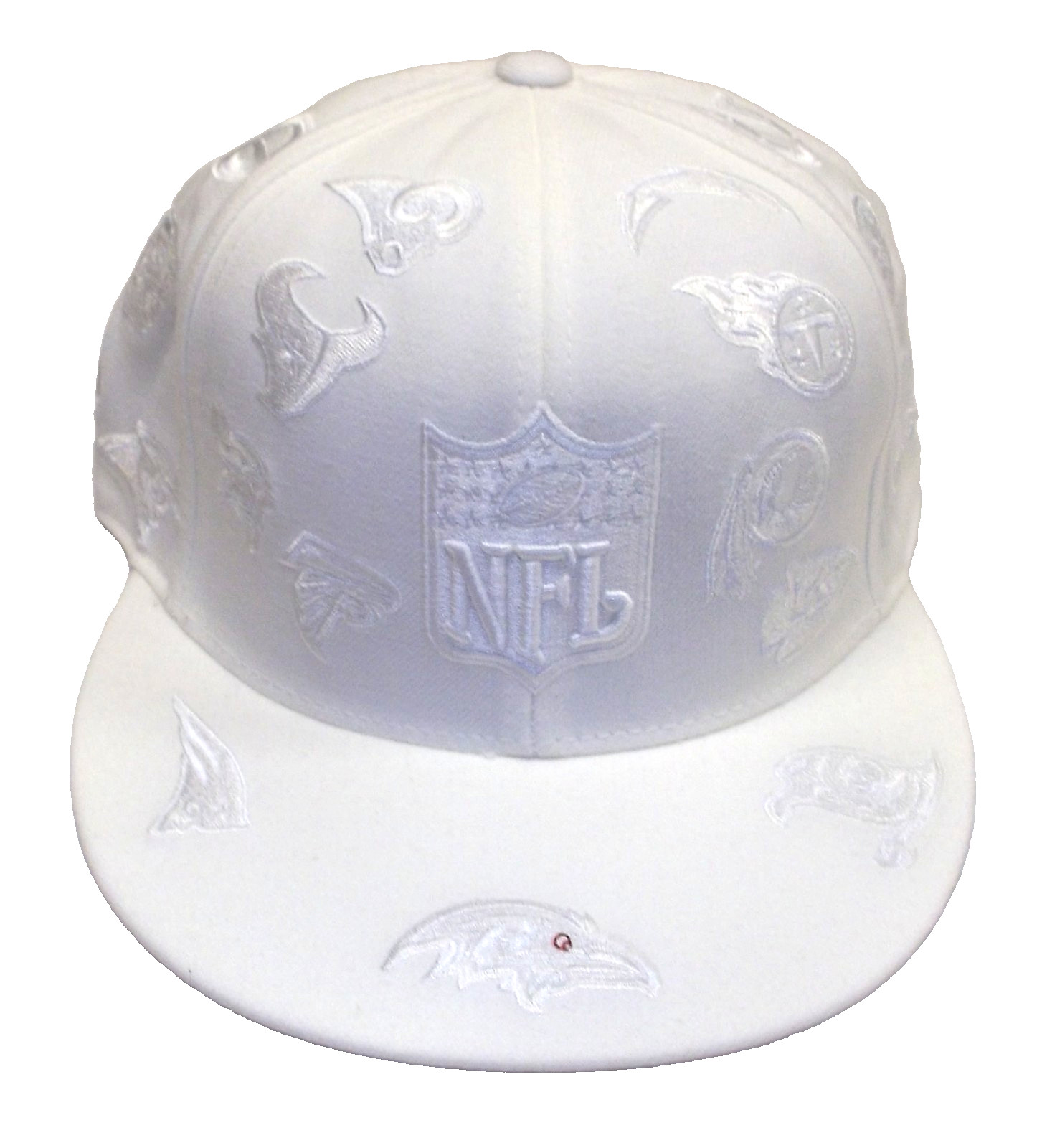 NFL Multi Team Logo White Flat Brim FItted Reebok Hat