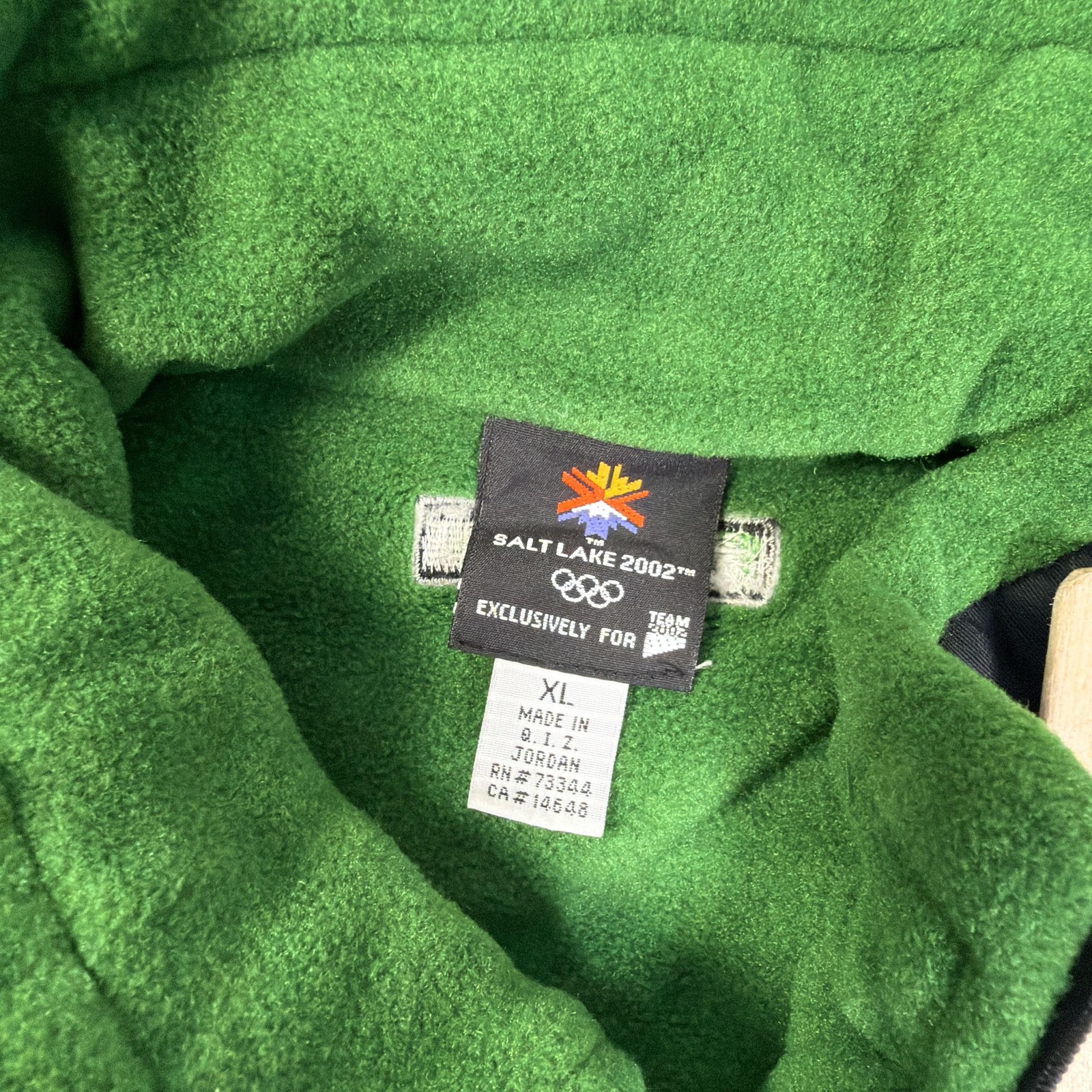 Vintage Salt Lake 2002 Olympics Jacket Mens XL Green Marker Fleece Ski Vest