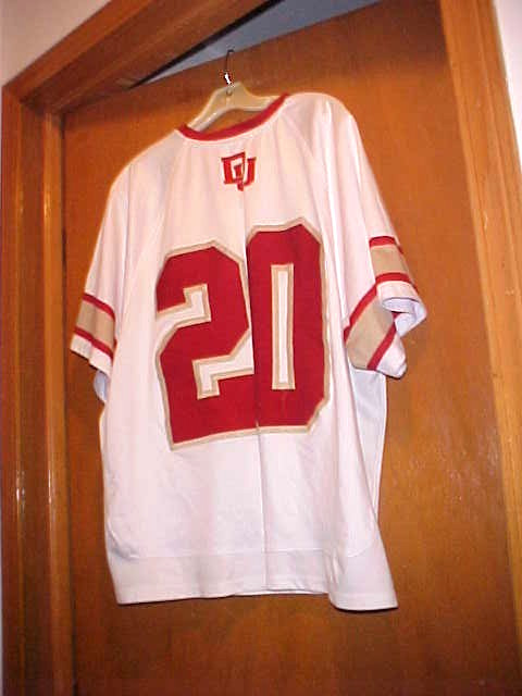 NEW SEWN AUTHENTIC DU Denver University Pioneers LAX Lacrosse Team Jersey, Large