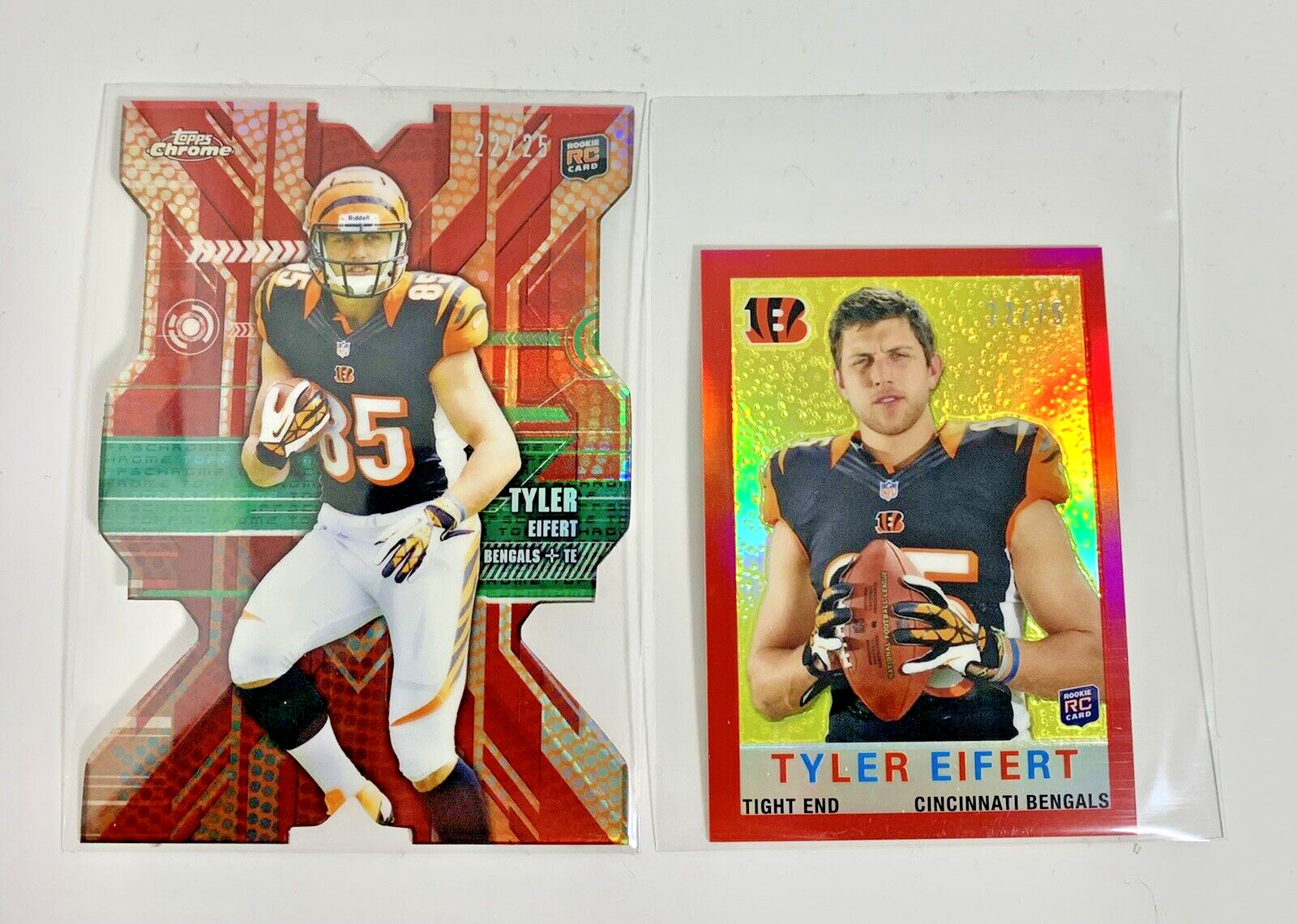 2013 Topps Chrome Tyler Eifert rookie insert lot X 5 /25 /50 Red Gold Refractor