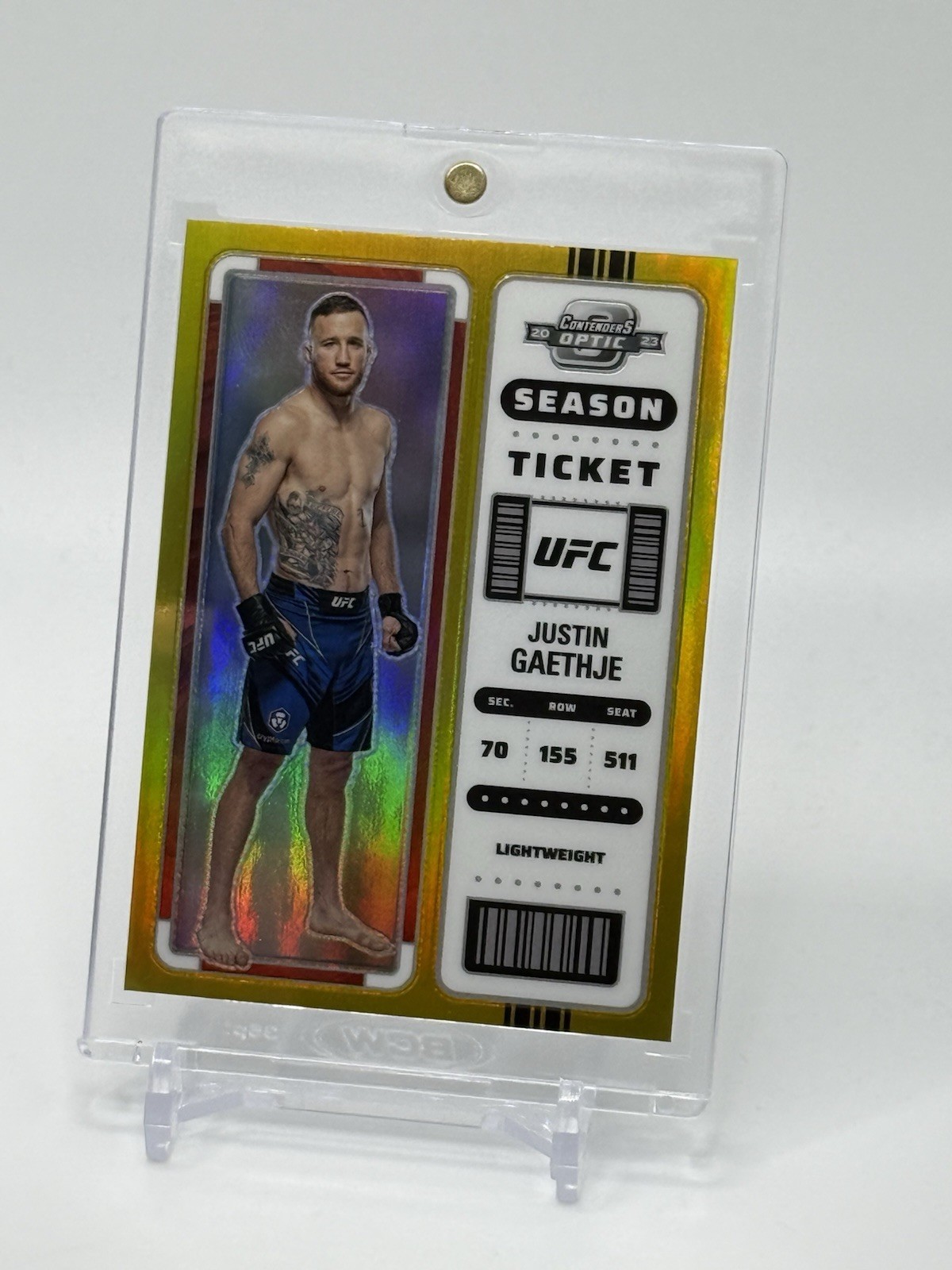 2023 Chronicles UFC Contenders Optic JUSTIN GAETHJE Season Ticket GOLD #5/10