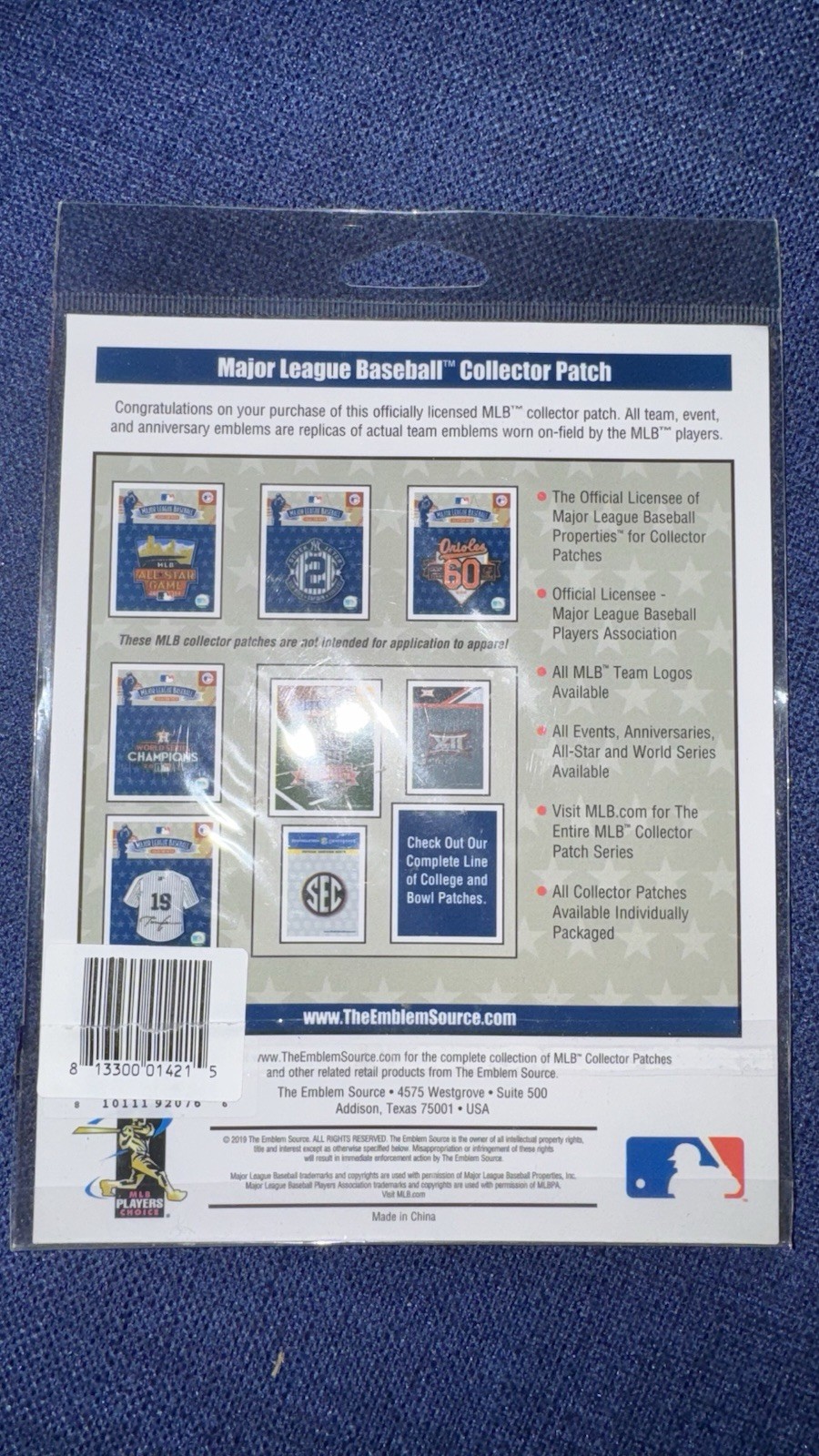 2022 World Series TPU SHINY Sleeve Patch 4″x4″ Phillies Astros Official On Field