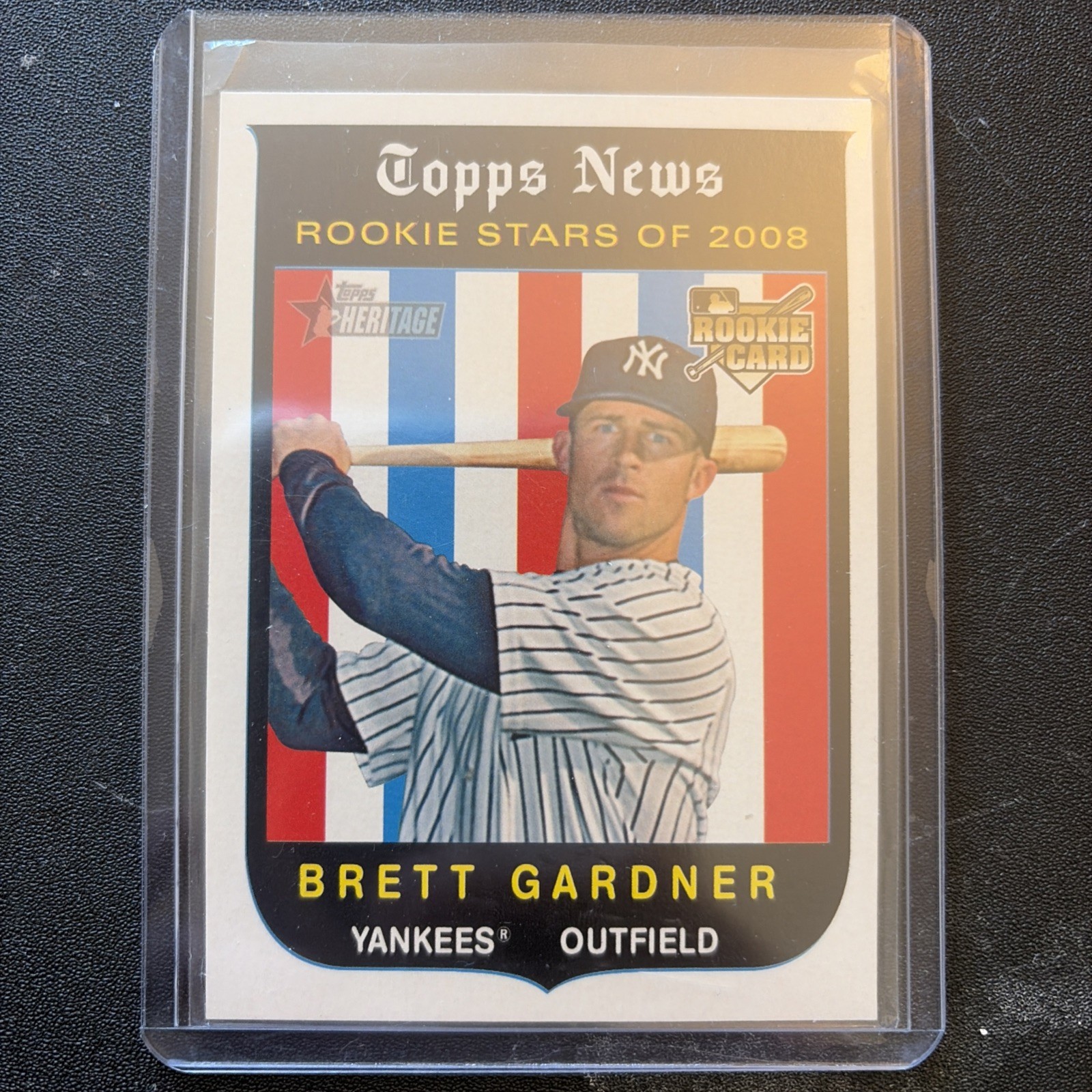 Brett Gardner 2008 Topps Heritage High Number Rookie Stars of 2008 #654 Yankees