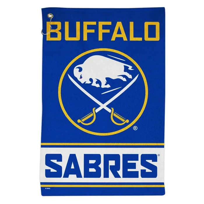BUFFALO SABRES ALL PURPOSE GOLF TAILGATE TOWEL 16″X25″ HOOK AND GROMMET