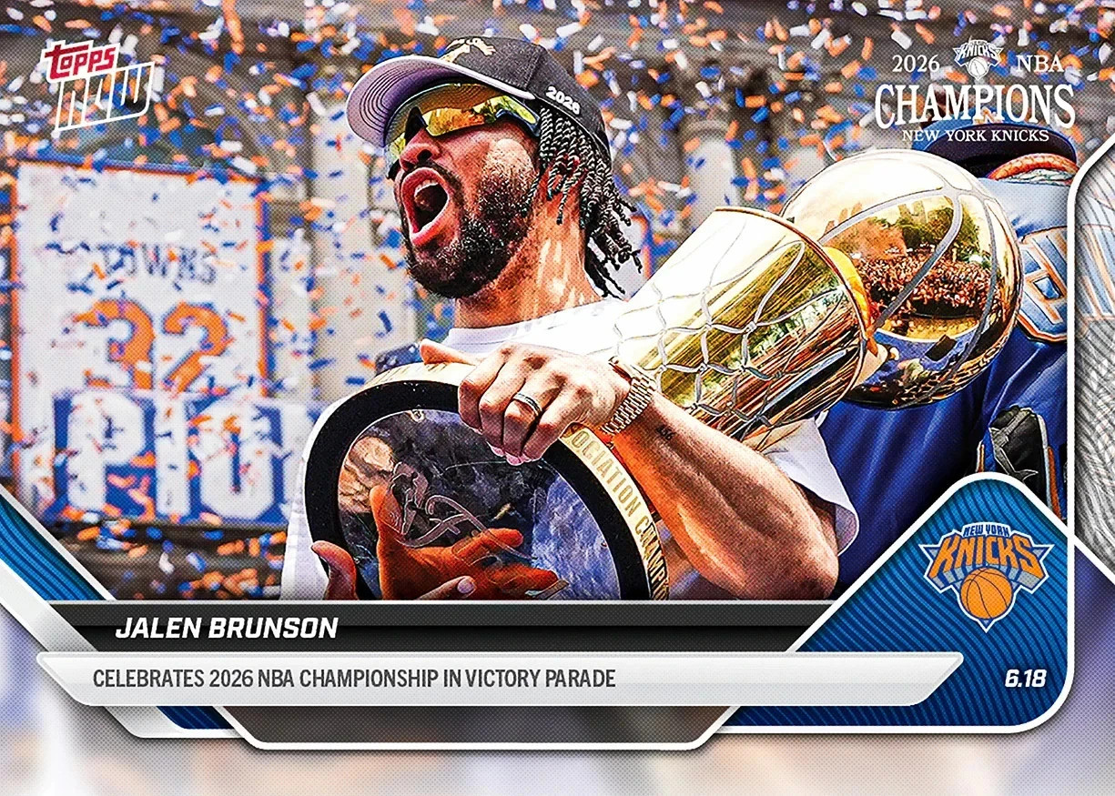 JALEN BRUNSON 2025-26 NBA Topps NOW #OS01 Championship Victory Parade PRESALE