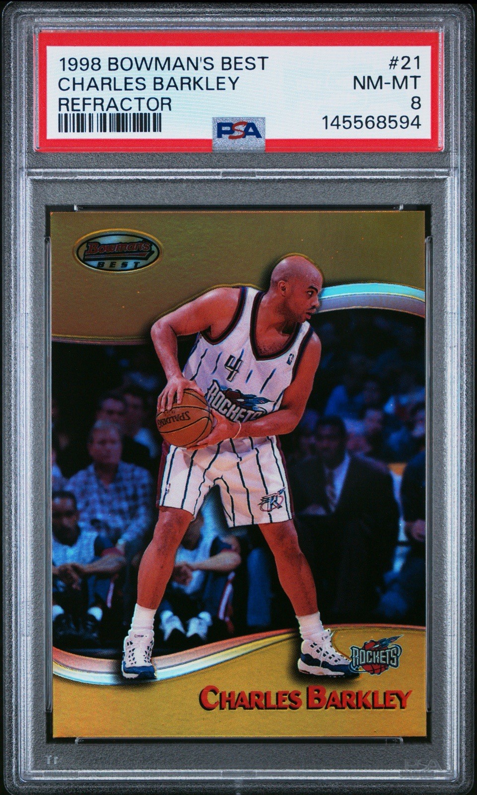 1998 Bowman’s Best Charles Barkley Refractor 352/400 PSA 8 New Cert #