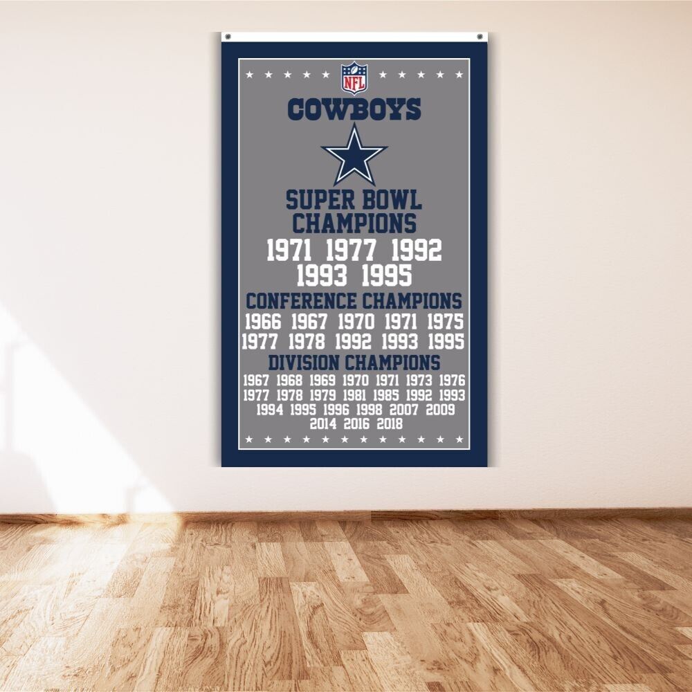 Dallas Cowboys 3×5 ft Banner Super Bowl Conference Champions Flag