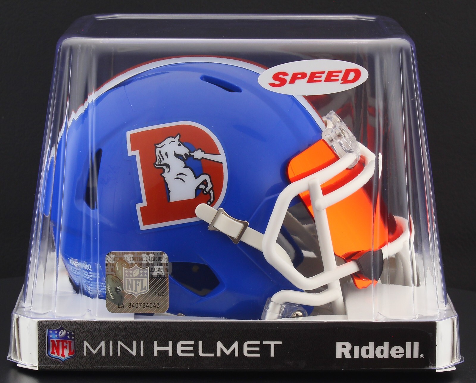 DENVER BRONCOS NFL Riddell SPEED Mini Football Helmet w/ EYE SHIELD VISOR