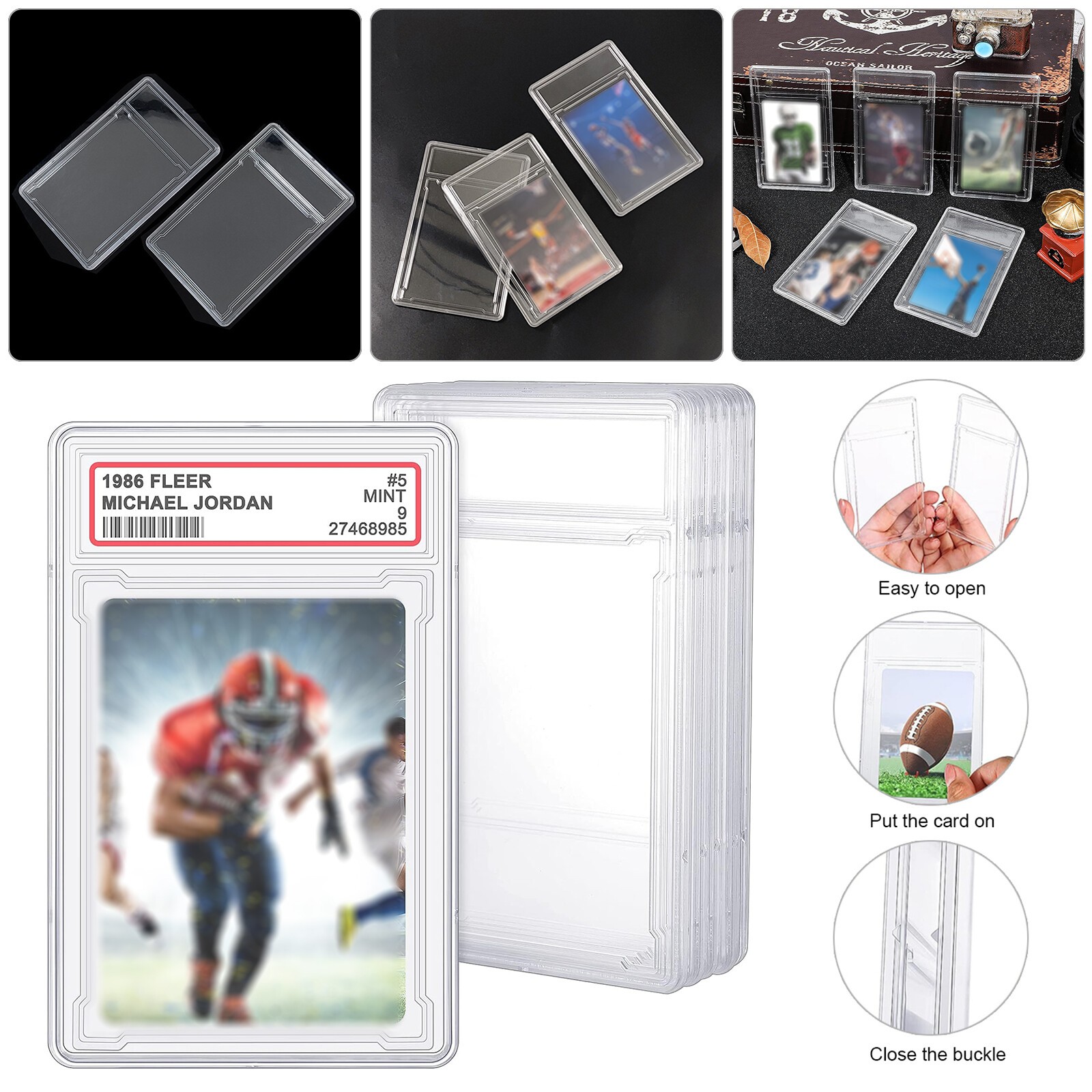 5-50Pcs Card Collection Display Brick Rating Card Brick Storage Card Holder