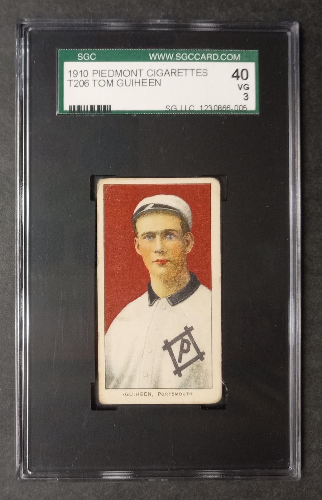 1909-11 T206 – Tom Guiheen – Southern League – Piedmont 350 – SGC 3 VG